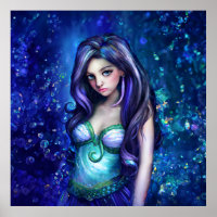Mermaid Sea Goddess Nymph Siren Unterwasser Art