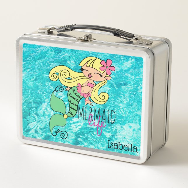 Mermaid Sea Life Metall Brotdose (Vorderseite)