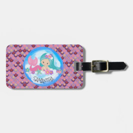 Mermaid Sea Lila Pink Scales Gepäckstück Gepäckanhänger