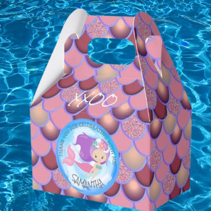 Mermaid Sea Lila Pink Scales Vielen Dank für Ihre  Geschenkschachtel