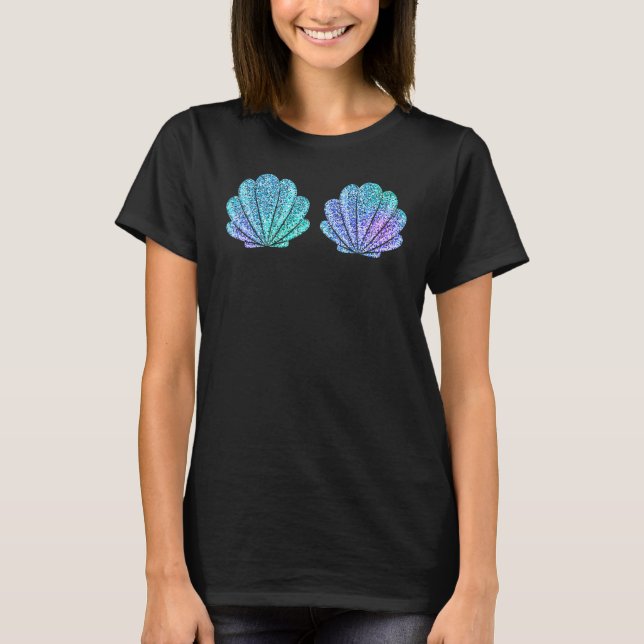 Mermaid Sea Muschel Bra Halloween Kostümtops T-Shirt (Vorderseite)