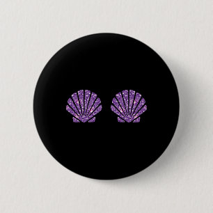 Mermaid Sea Muschel Bra Kostüm Halloween Design Button