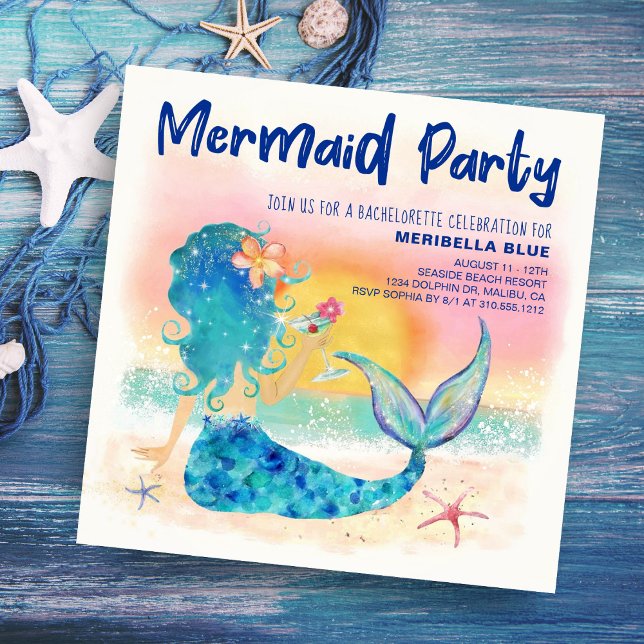 Mermaid Sea | Tropischer Junggeselinnen-Abschied Einladung (Von Creator hochgeladen)