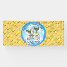 Mermaid Sea Yellow Scales Banner