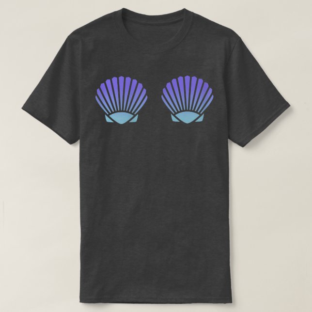 Mermaid Seashell bra T - Shirt Top - Lila S (Design vorne)