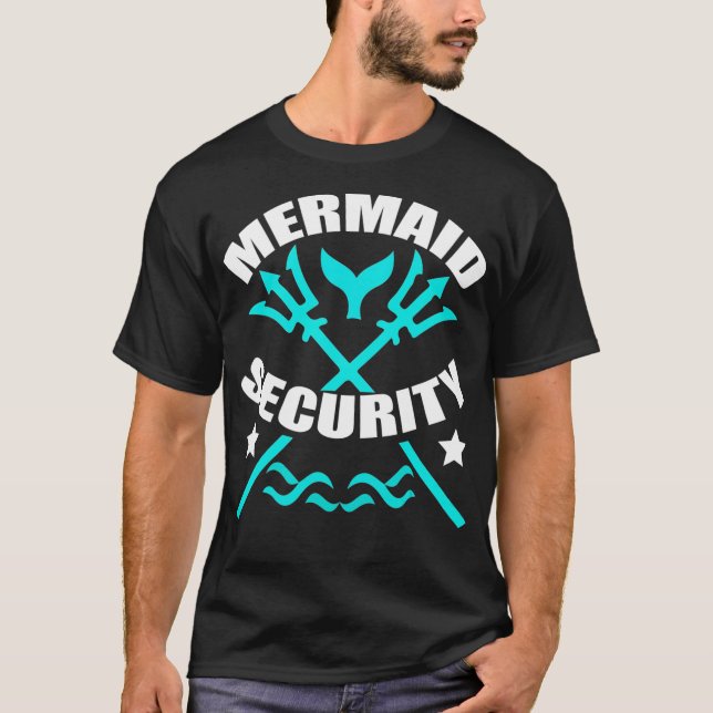 Mermaid Security Geburtstag T-Shirt (Vorderseite)