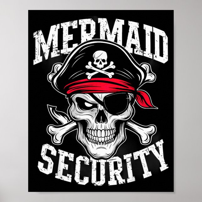 Mermaid Security Rate Dad Brother Halloween  Poster (Vorne)