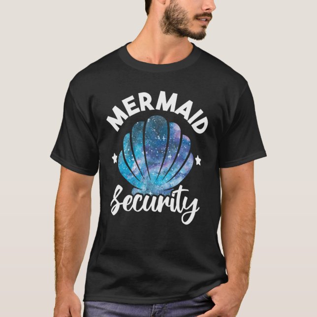 Mermaid Security Seashell Mermaid Squad Birthday P T-Shirt (Vorderseite)