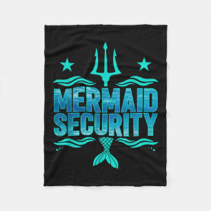 Mermaid Security Squad Matching Trident Birthday L Fleecedecke