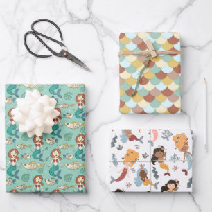 Mermaid Selection 2 Wrapping Paper Geschenkpapier Set