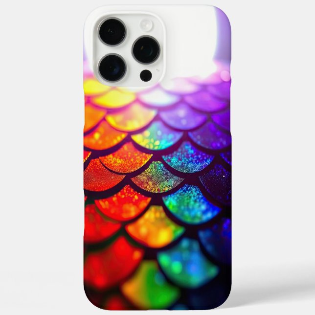 Mermaid Shimmer Iridescent Scales Rainbow Dragon iPhone 16 Pro Max Hülle (Rückseite)