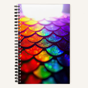 Mermaid Shimmer Iridescent Scales Rainbow Dragon Notizbuch