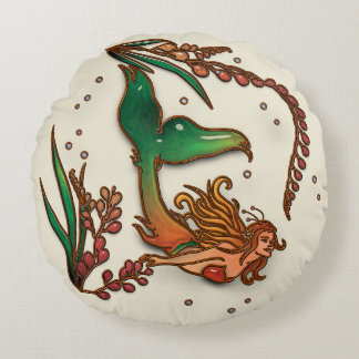 Mermaid Silae Round Pillow Rundes Kissen