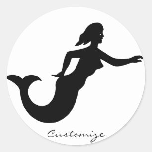 Mermaid Silhouette Thunder_Cove Runder Aufkleber