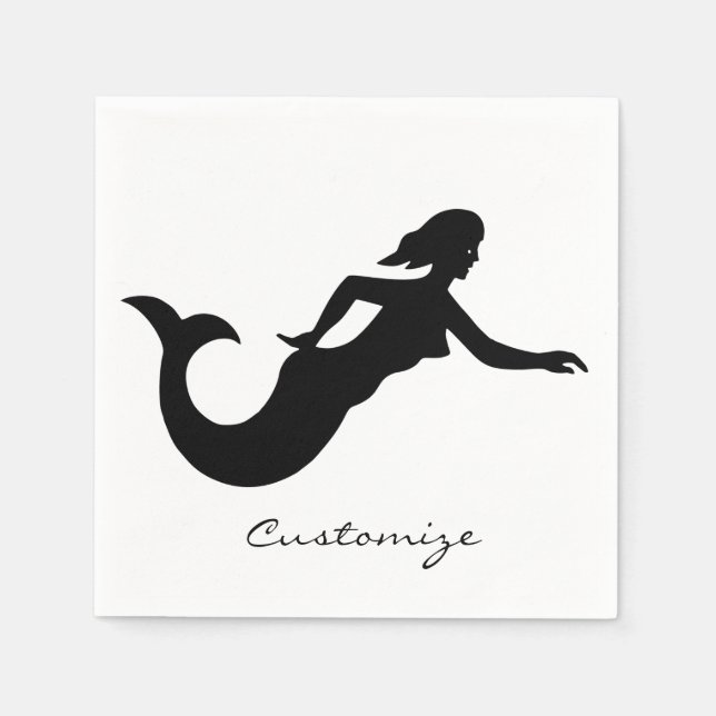 Mermaid Silhouette Thunder_Cove Serviette (Vorderseite)