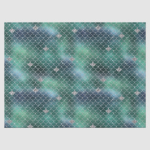 Mermaid Silver Aquamarin Ocean Glitz Seidenpapier