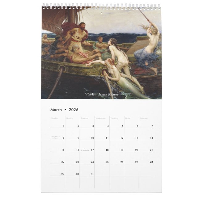 Mermaid Siren Classic Bilder Kalender (Mär 2026)