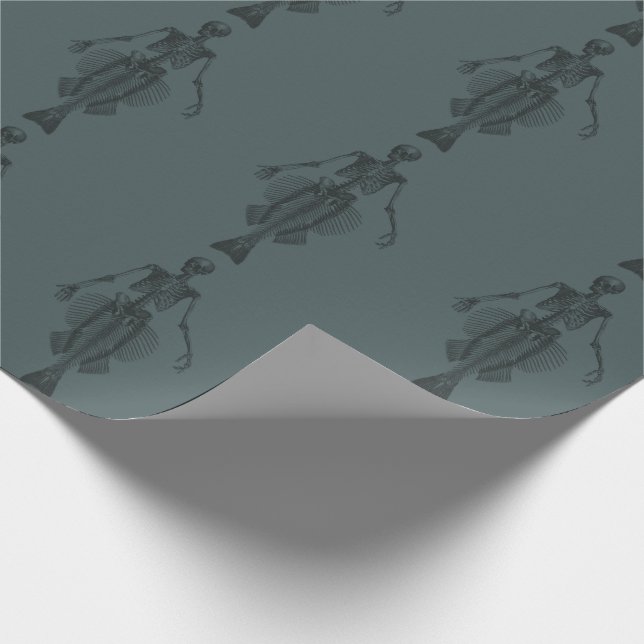 Mermaid Skeleton Dark Geschenkpapier (Ecke)