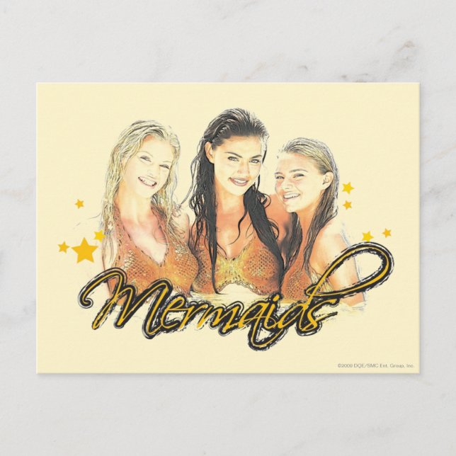 Mermaid Sketch Postkarte (Vorderseite)