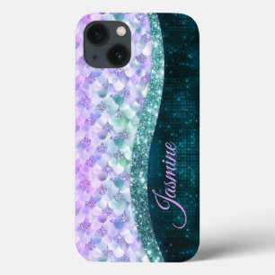 Mermaid skin aquamarin silber Imitate Glitzer mono Case-Mate iPhone Hülle