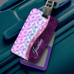Mermaid skin pink silber Imitate Glitzer monogramm Gepäckanhänger<br><div class="desc">Hübscher schick und elegant mädchenhafte Haut irisierende Imitate Glitzer in rosa lila silberfarbenen Design für den Trend-cleveren und kunstliebenden angesagten Trendsetter. Dieses stilvolle Design wäre ideal für Mädchen, die funkelnd Designs lieben. Zeigen Sie Ihren persönlichen Stil, sehen Sie modern, trendig und fühlen Sie sich stilvoll mit einem einzigartigen Design auf...</div>