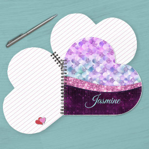 Mermaid skin pink silber Imitate Glitzer monogramm Notizbuch