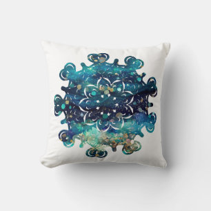 Mermaid Sparkle Hearts Mandala Kissen
