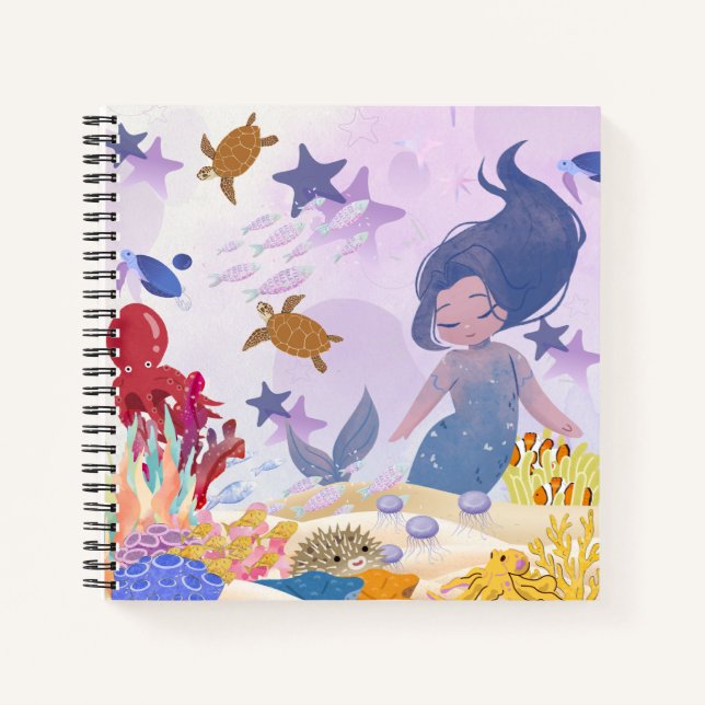 Mermaid Spiral Notebook Notizbuch (Vorderseite)
