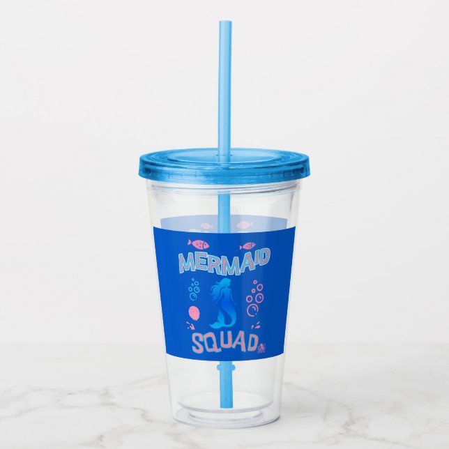 Mermaid Squad Birthday Party Acryltrinkbecher (Vorderseite)