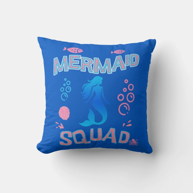 Mermaid Squad Birthday Party Kissen (Vorderseite)
