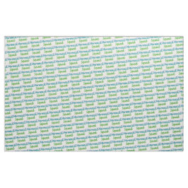 Mermaid Squad Green und Blue Letters Stoff