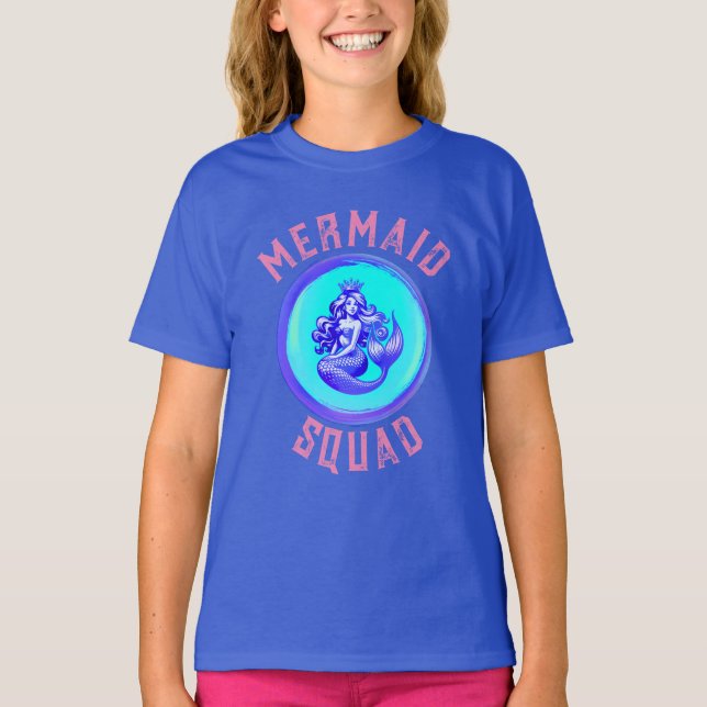 Mermaid Squad Mermaid Birthday Party T-Shirt (Vorderseite)