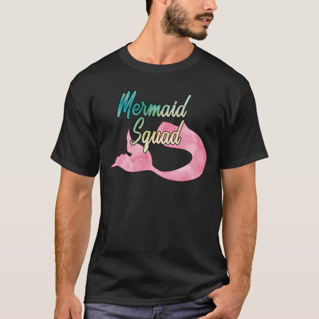 Mermaid Squad Mermaid themed Birthday Group T-Shirt (Vorderseite)