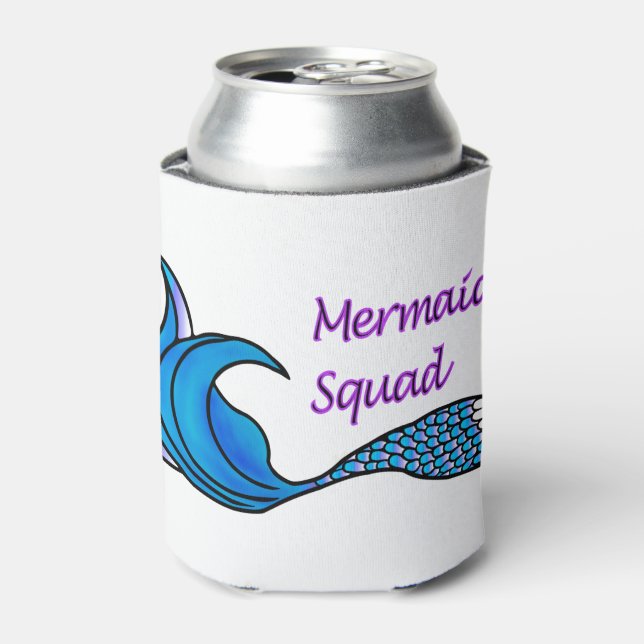 MErmaid Squad mit blauem Schwanz kann kühler Dosenkühler (Kanne Vorderseite)