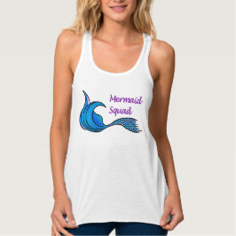 Mermaid-Squad mit blauer Meerjungfrau-Schwanz Tank Top