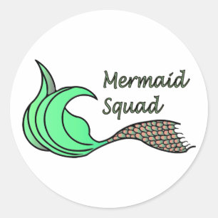 Mermaid Squad Orange und Green Aufkleber