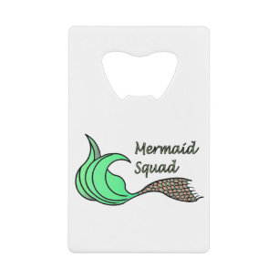 Mermaid Squad Orange und Green Geldbeutel Flaschenöffner