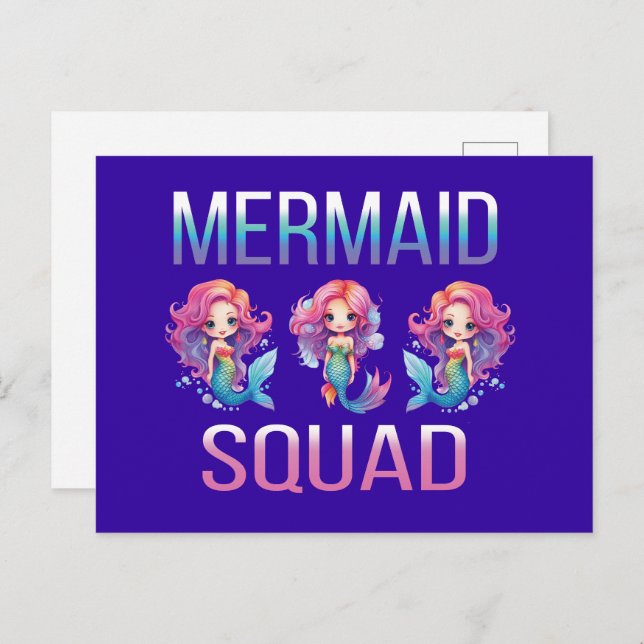 Mermaid Squad Postkarte (Vorne/Hinten)