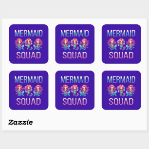 Mermaid Squad Quadratischer Aufkleber