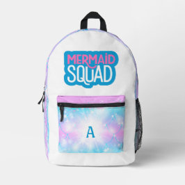 Mermaid Squad Swim Pink & Blue Personalisiert Bedruckter Rucksack