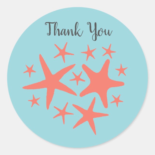 Mermaid Starfish Ocean Beach Party Stickers (Vorderseite)