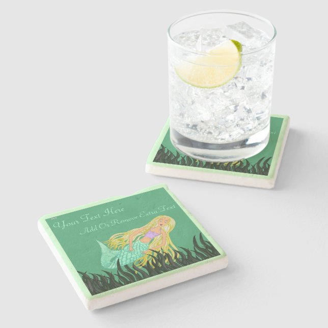 Mermaid Steinuntersetzer (Seitenansicht)