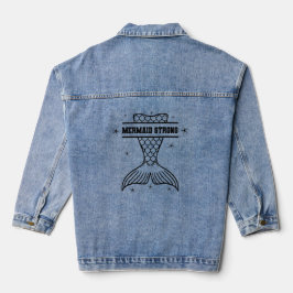 Mermaid Strong auf der Rückseite eines Denim Jeansjacke