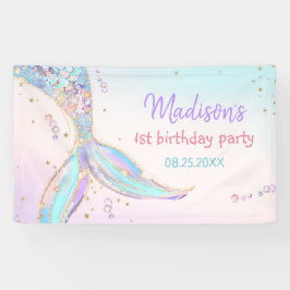 Mermaid Summer Pool 1. Geburtstag Party Banner