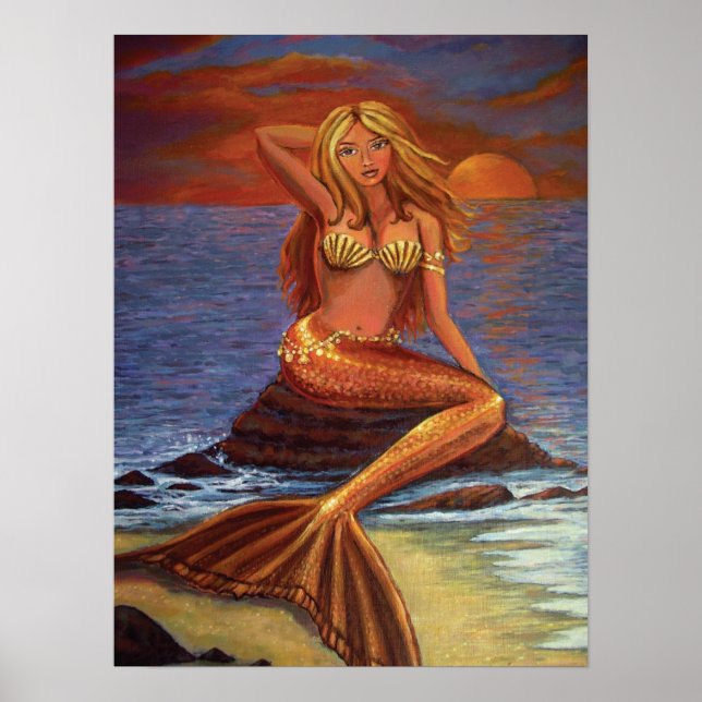 Mermaid Sunset Poster (Vorne)