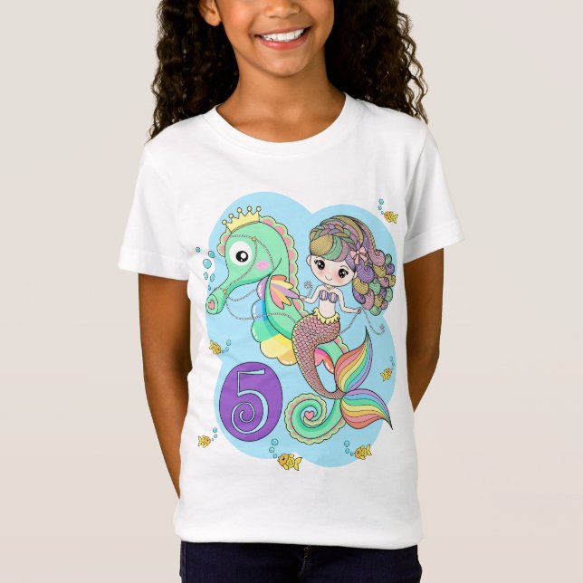 Mermaid-T - Shirt 5. Geburtstag (Vorderseite)