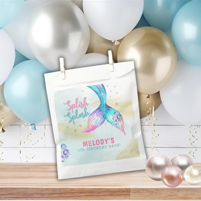 Mermaid Tail Glitter Splish Splash birthday Geschenktütchen (Von Creator hochgeladen)