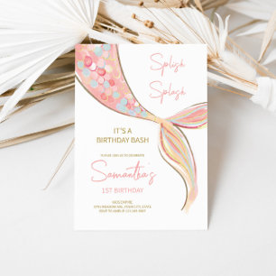 Mermaid Tail Thème Anniversaire Invitation