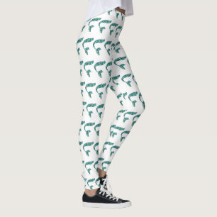 Mermaid Tale Leggings Weiß und Grün