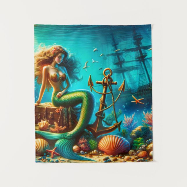 Mermaid Tapestry Wandteppich (Vorderseite)